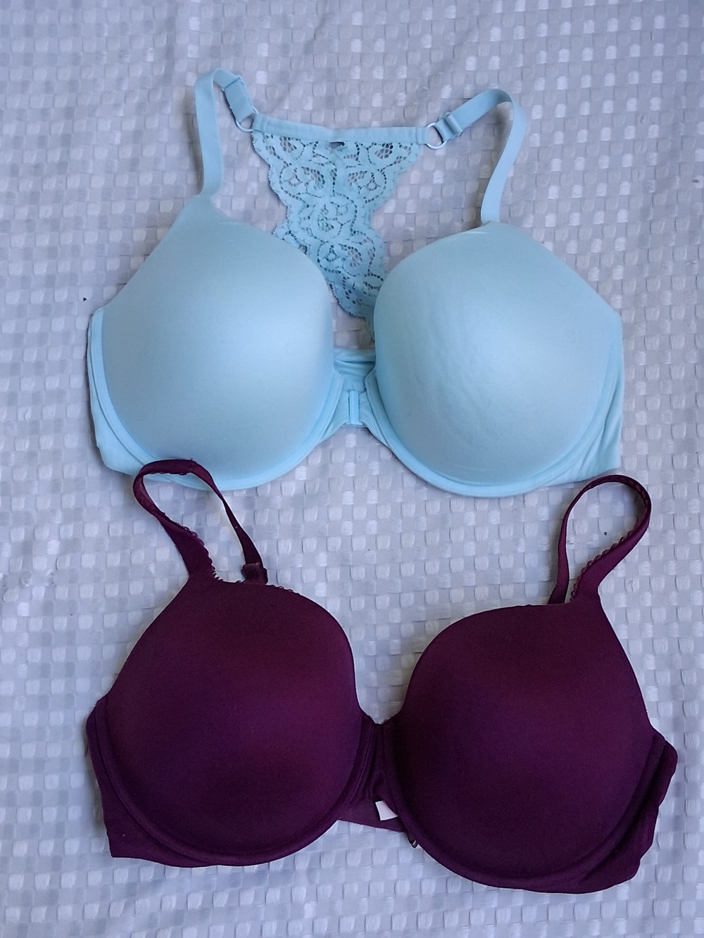 Victoria Secret Everyday Bra -set Light Blue & Plum Size 38DDD.